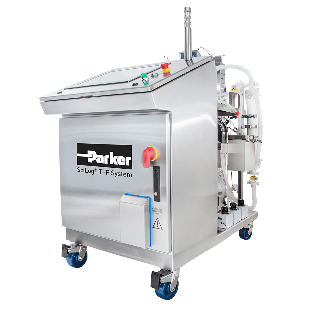 Parker SciLog TFF Standard System automated tangential flow filtration system for bioprocessing and biopharmaceutical manufacturing