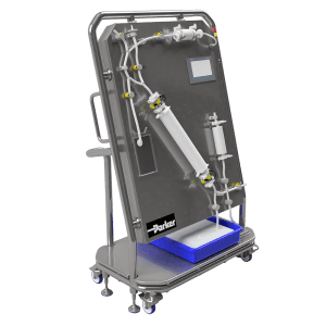 Parker SCILOG® NFF+ PS  semi-automated normal flow filtration system with PUPSIT for GMP bioprocessing applications